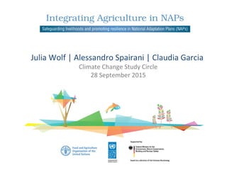 Julia Wolf | Alessandro Spairani | Claudia Garcia
Climate Change Study Circle
28 September 2015
 