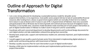 Presentation on digital transformation in Pakistan | PPTX