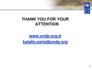THANK YOU FOR YOUR
ATTENTION
www.undp.org.tr
katalin.zaim@undp.org
14
 