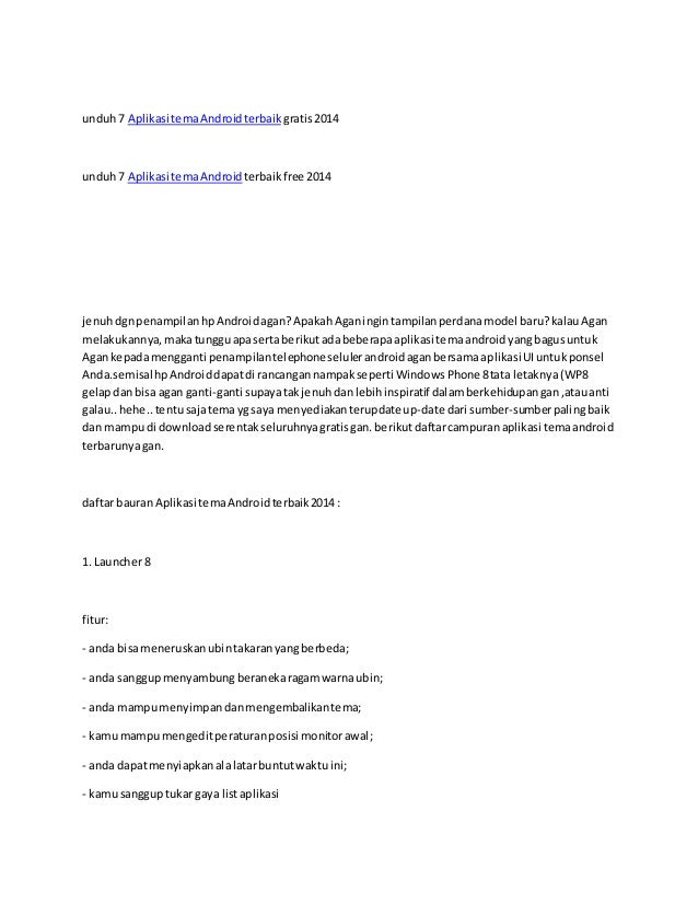 Unduh 7 aplikasi tema android terbaik gratis 2014