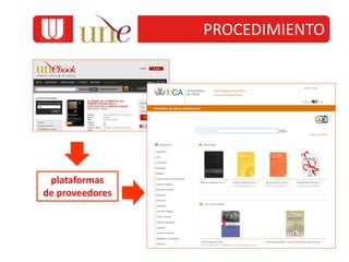plataformas
de proveedores
PROCEDIMIENTO
 