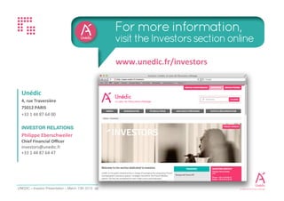 Investor Presentation - February 2017 22
UNÉDIC EMTN PROGRAMME
 