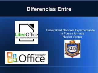 Diferencias Entre


       Universidad Nacional Exprimental de
                 la Fuerza Armada
                   Nucleo Vargas
 