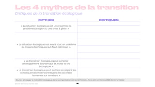 Les 4 mythes de la transition
Critiques de la transition écologique
15
Source : « Engager la redirection écologique dans l...