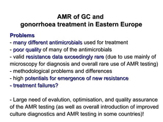 Antimicrobial resistance (AMR) in N. gonorrhoeae (GC) - global problem ...