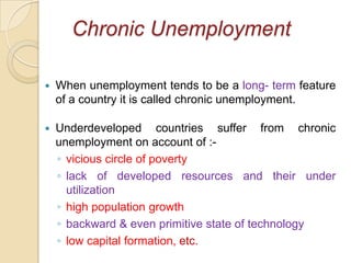 Chronic Unemployment


When unemployment tends to be a long- term feature
of a country it is called chronic unemployment....