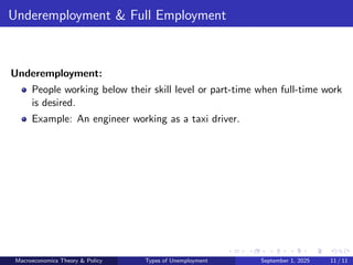 Underemployed Example Types of Unemployment and labor Force Participation | PDF