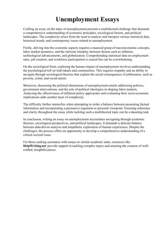 Unemployed Writing Unemployment Essays.pdf