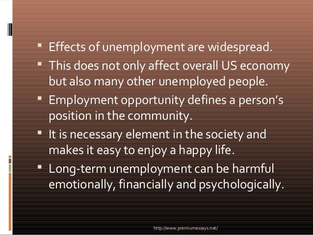 unemployment effects on society