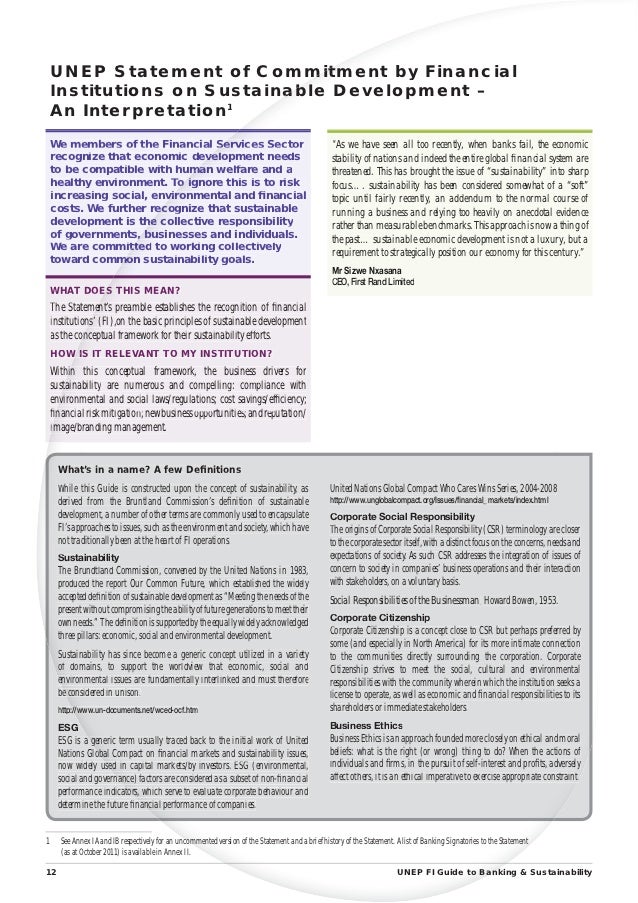 Unep fi guide to banking & sustainability