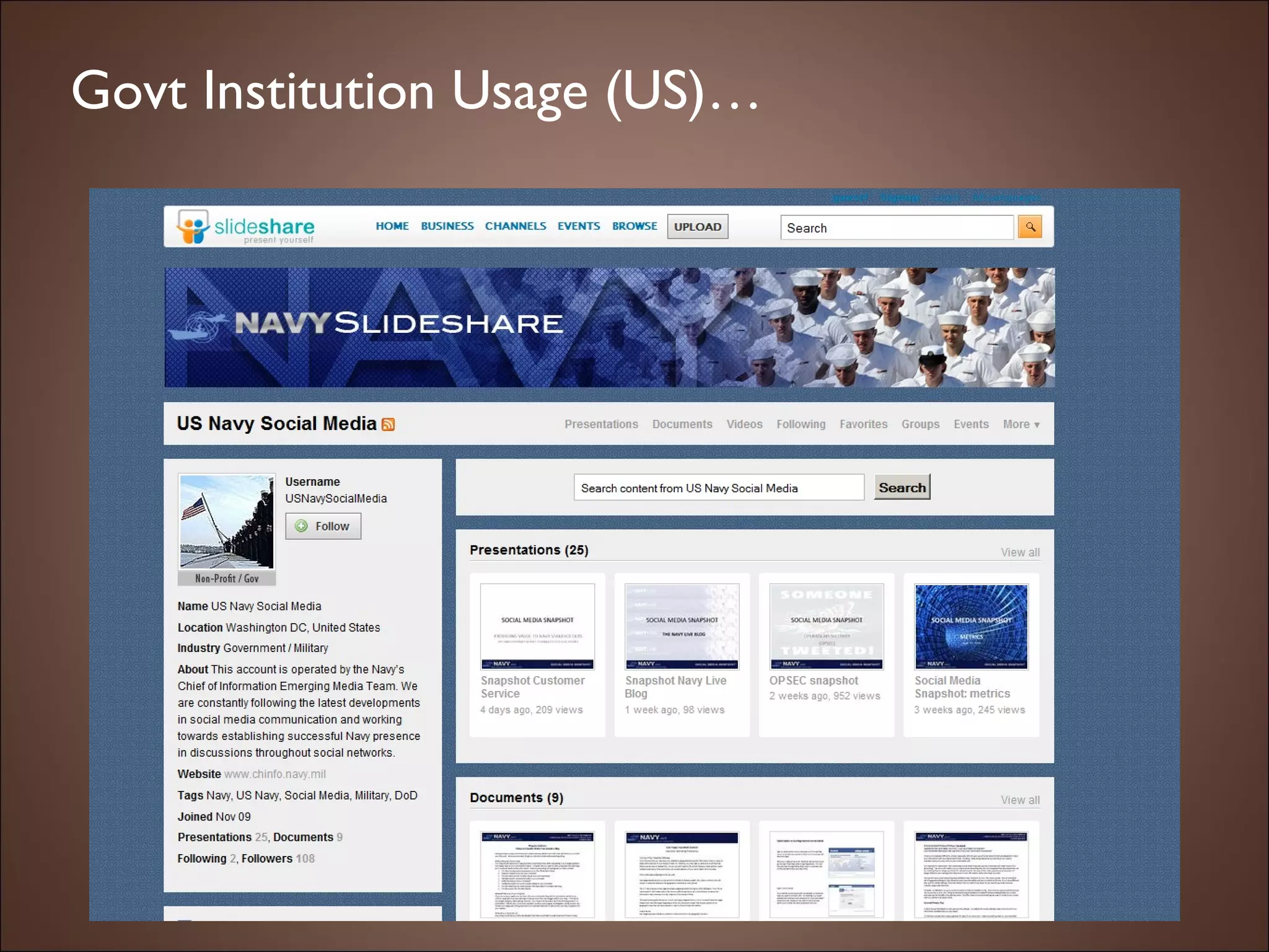 Govt Institution Usage (US)… 