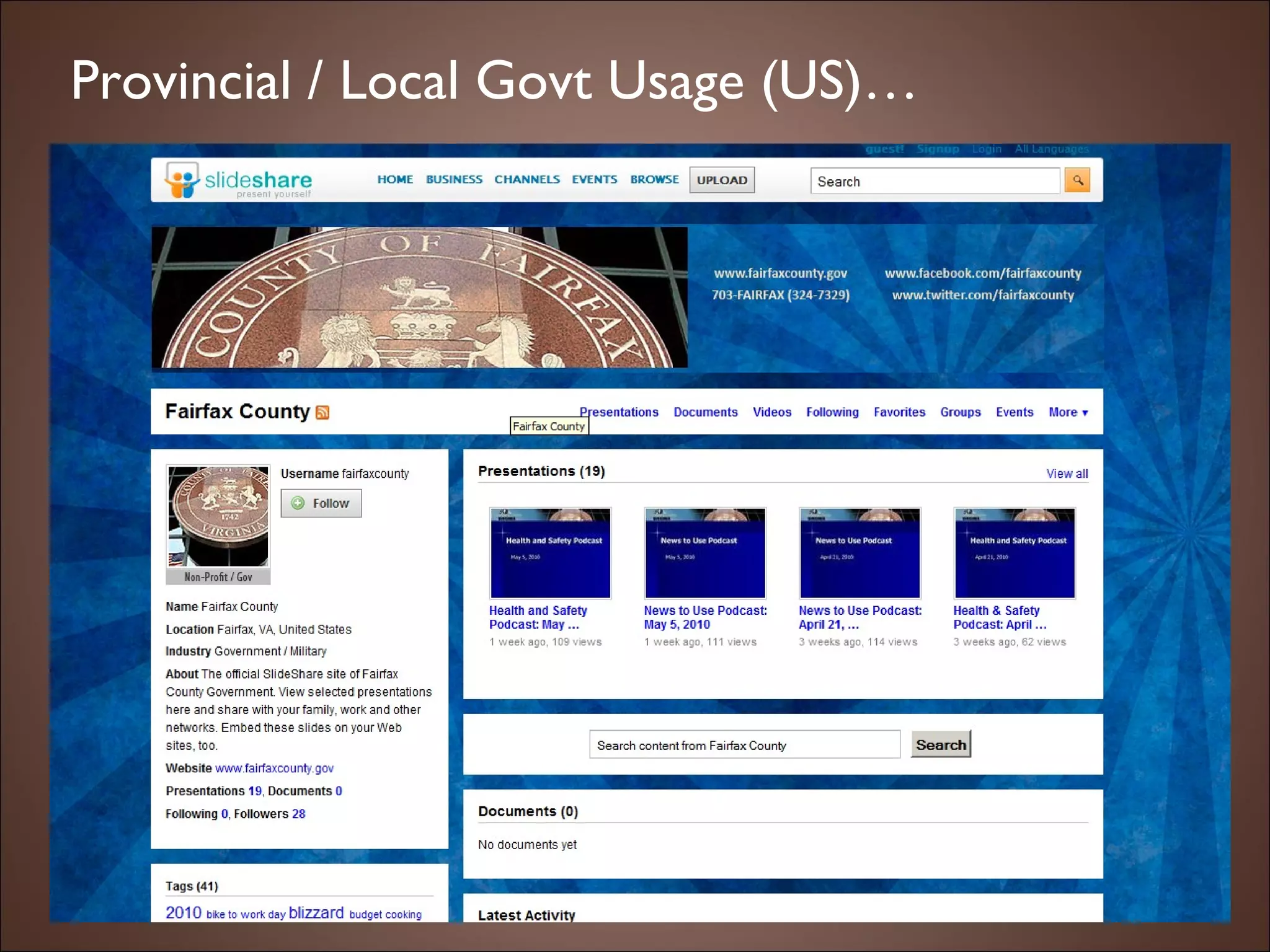 Provincial / Local Govt Usage (US)… 
