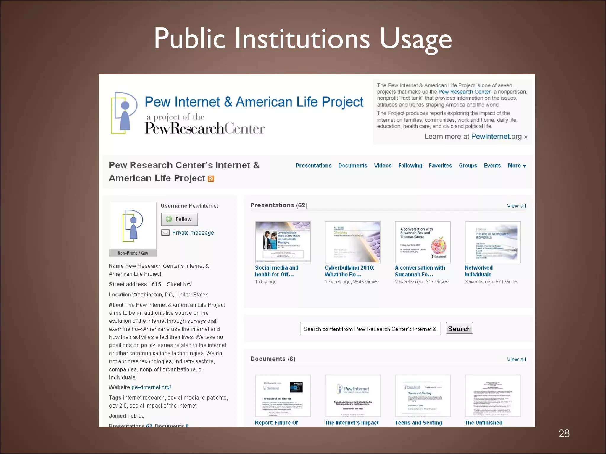 Public Institutions Usage 