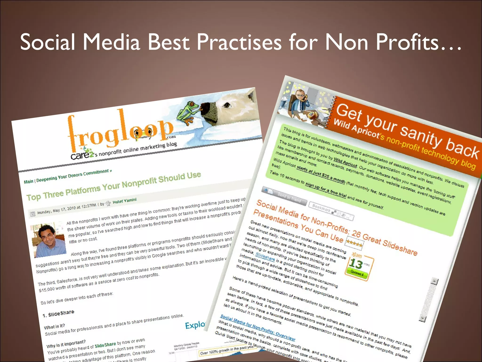 Social Media Best Practises for Non Profits… 