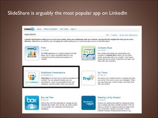 SlideShare is arguably the most popular app on LinkedIn 