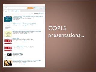 COP15 presentations...  