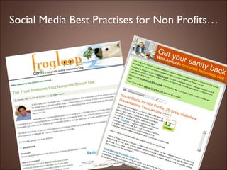 Social Media Best Practises for Non Profits… 