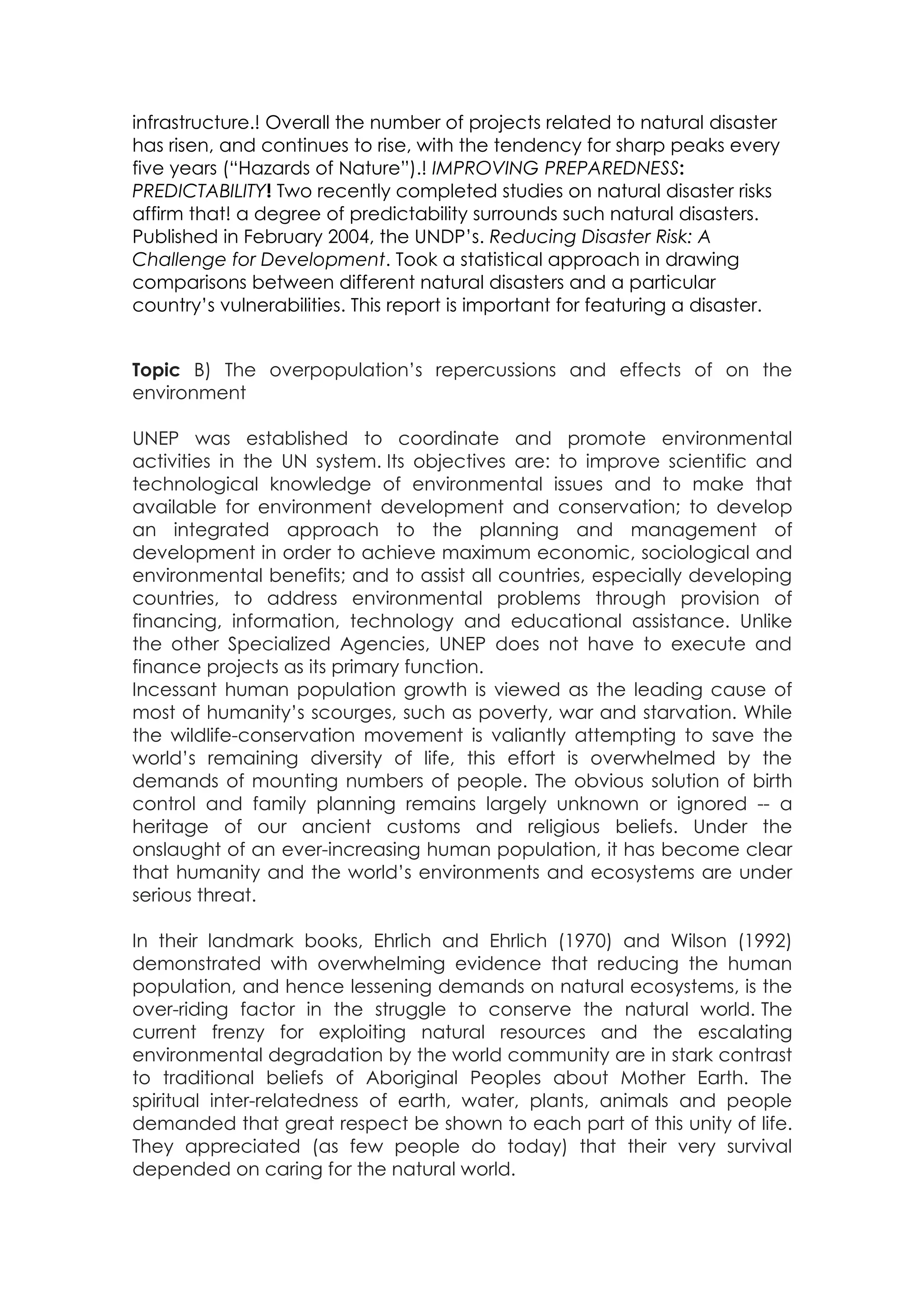 UNEP topic a, topic b and commitee background | DOC