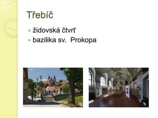 Třebíč
 židovská čtvrť
 bazilika sv. Prokopa
 