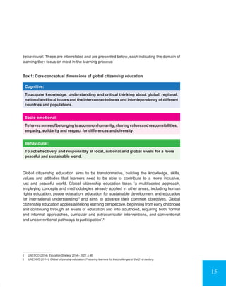 Global Citizenship Education TOPICS AND LEARNING OBJECTIVES | PDF