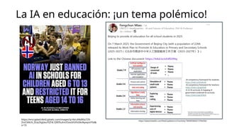 La IA en educación: ¡un tema polémico!
https://www.linkedin.com/feed/update/urn:li:activity:7304055826212704256/
https://encrypted-tbn0.gstatic.com/images?q=tbn:ANd9GcTZV-
ZnzCkNUV_0Ua2XgGeuYQT4LTJ9EfXuhsUOoxsVUthsSkvNyxqnvY5d&
s=10
 