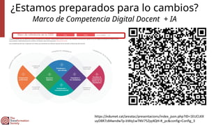 ¿Estamos preparados para lo cambios?
Marco de Competencia Digital Docent + IA
 