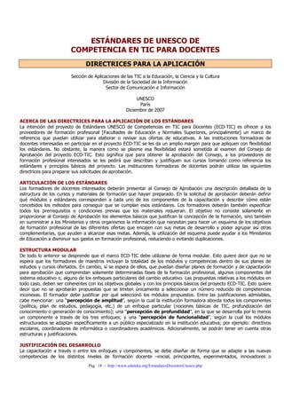 ESTÁNDARES DE COMPETENCIAS EN TIC PARA DOCENTES | PDF