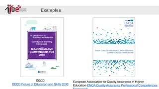 Examples
European Association for Quality Assurance in Higher
Education ENQA Quality Assurance Professional Competencies
OECD
OECD Future of Education and Skills 2030
 