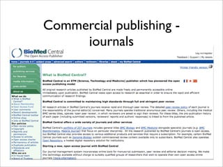 Commercial publishing -
journals
 