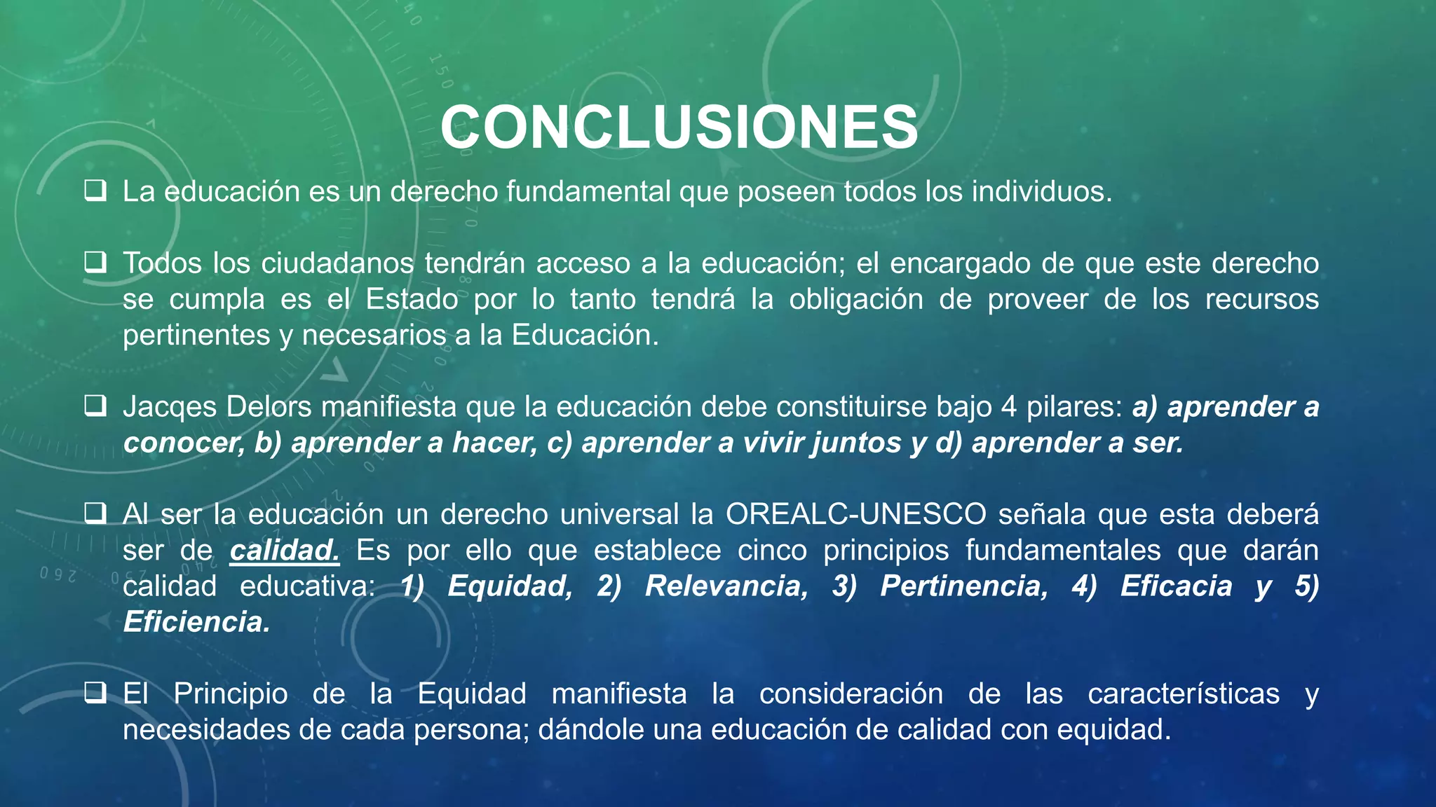 Unesco principios de la calidad educativa | PPTX