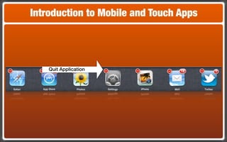Introduction to Mobile and Touch Apps




    Quit Application
 
