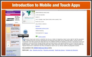 Introduction to Mobile and Touch Apps




      TAP
 