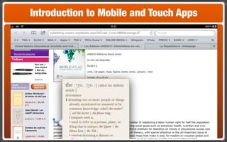 Introduction to Mobile and Touch Apps
 