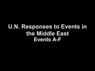 U.N. Responses to Events in
the Middle East
Events A-F
 