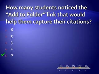 1.   8
2.   5
3.   3
4.   1
5.   0

             0%   0%   0%   0%   0%
         8




                  5




                       3




                            1




                                 0
 