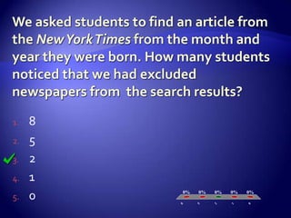 1.   8
2.   5
3.   2
4.   1
5.   0       0%   0%   0%   0%   0%
         8




                  5




                       2




                            1




                                 0
 