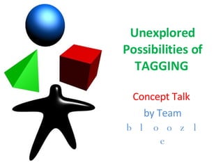 Unexplored Possibilities of TAGGING  Concept Talk  by Team  bloozle 