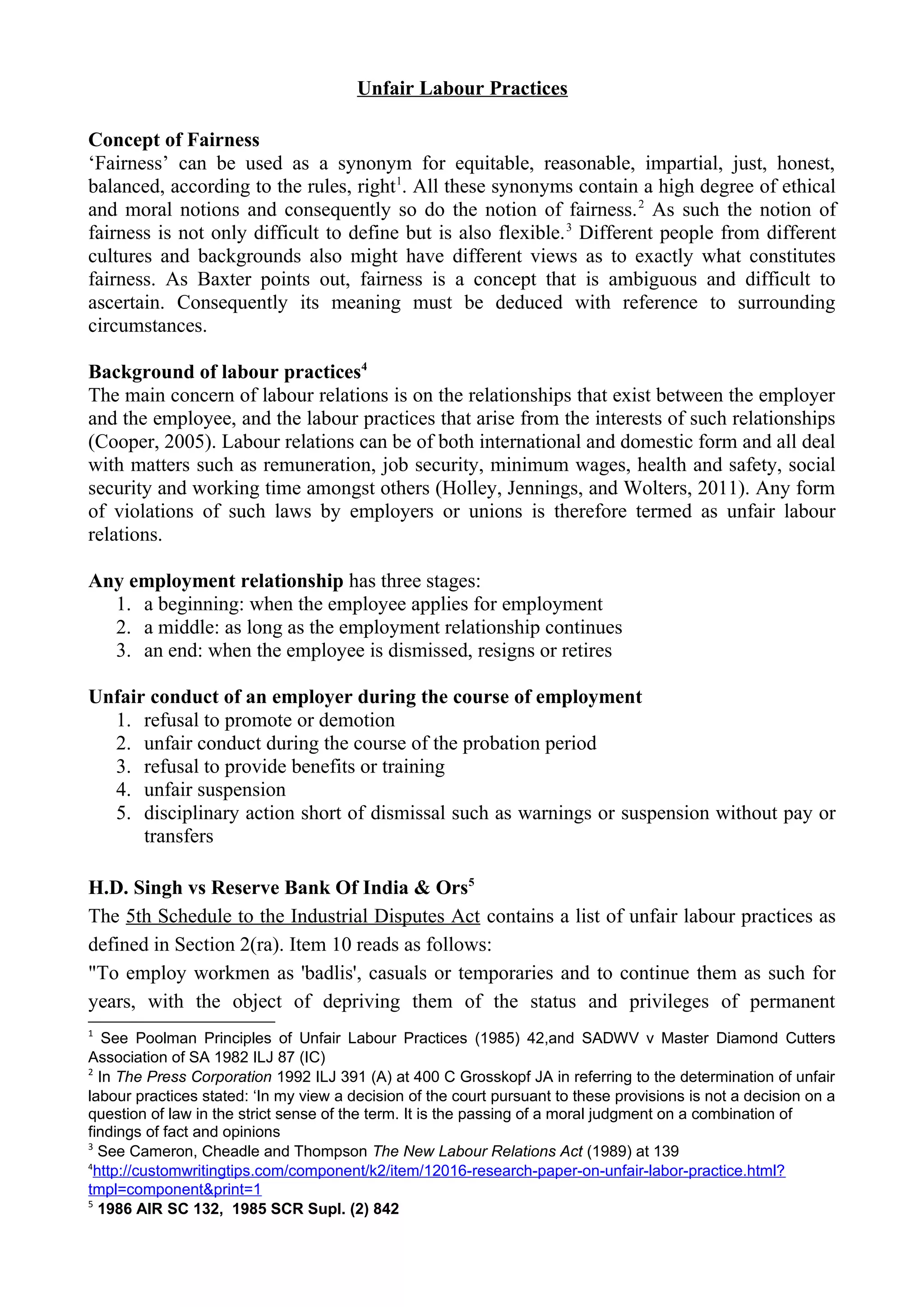 Unfair labour practices | DOC