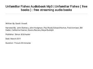 unfamiliar fishes book