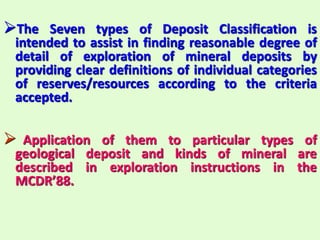 UNITED NATIONS FRAME WORK CLASSIFICATION (UNFC) AND ITS APPLICATION in ...