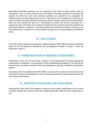 United Nations Framework Classification (UNFC-2009) | PDF