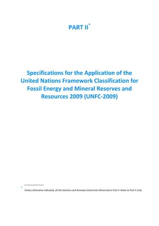 Unfc United Nations Framework Classification (UNFC-2009) | PDF