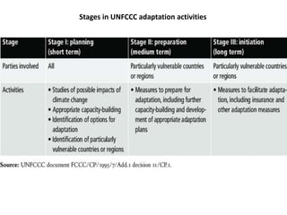 Stages in UNFCCC adaptation activities
 