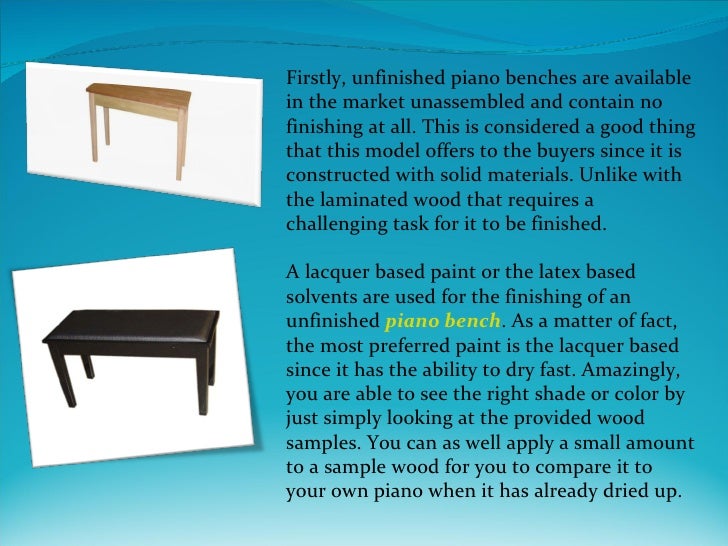 Unfinished Piano Bench