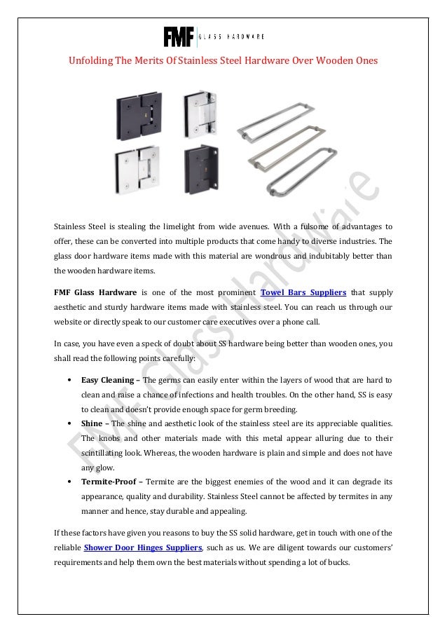 Unfolding The Merits Of Stainless Steel Hardware Over Wooden