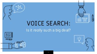 1
VOICE SEARCH:
Is it really such a big deal?
 