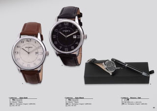 23
1
2
3
Ezio Black
Montre - Watch
Dia. 40 mm
Incl. Packaging ‘Ungaro’ (UBM100)
3 ATM
UMD13152Ezio Gold
Montre - Watch
Dia. 40 mm
Incl. Packaging ‘Ungaro’ (UBM100)
3 ATM
UMD17151 Parure / Set
Set UMD1315 + USY1374
Incl. Packaging ‘Ungaro’ (UBE100)
UPBD1313
 