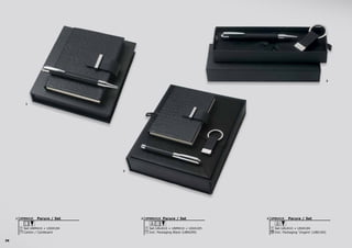 38
1
2
3
Parure / Set
Set UNM410 + USI4104
Carton / Cardboard
UPBN4101 Parure / Set
Set UAU410 + USI4104
Incl. Packaging ‘Ungaro’ (UBE100)
8
UPBU4103Parure / Set
Set UAU410 + UNM410 + USI4105
Incl. Packaging Black (UBN299)
8
UPNRU4102
 