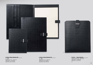 41
1
2
3
Uuuu Homme A4
Ecritoire A4 - Folder A4
278 x 339 x 34 mm
Carton / Cardboard
40
UDF4102Uuuu Homme A5
Ecritoire A5 - Folder A5
163 x 222 x 15 mm
Carton / Cardboard
40
UDM4101 Uuuu Homme
Etui pour iPad - iPad pouch
270 x 2 x 215 mm
Carton / Cardboard
UEE4103
 