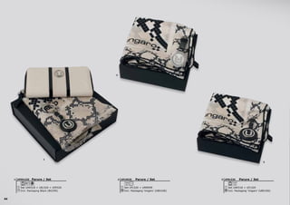66
Parure / Set
Set UFL520 + UMN599
Incl. Packaging ‘Ungaro’ (UBX100)
UPLN5202Parure / Set
Set UAK518 + UEL520 + UFE520
Incl. Packaging Black (BG299)
UPEKL5201 Parure / Set
Set UAK518 + UFL520
Incl. Packaging ‘Ungaro’ (UBX100)
UPKL5203
2
1
3
 